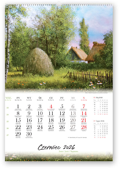 Kalendarz wieloplanszowy naścienny A3 32x47cm 2026 Polska w malarstwie Lucrum