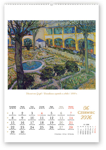 Kalendarz wieloplanszowy naścienny A3 32x47cm 2026 Impresjonizm Lucrum