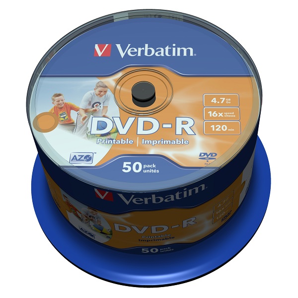 Płyta DVD-R 4,7GB 16X Printable 50szt Verbatim