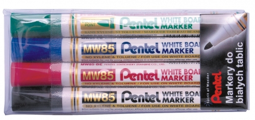 Marker suchościeralny MW85 4 kolory Pentel okrągły 