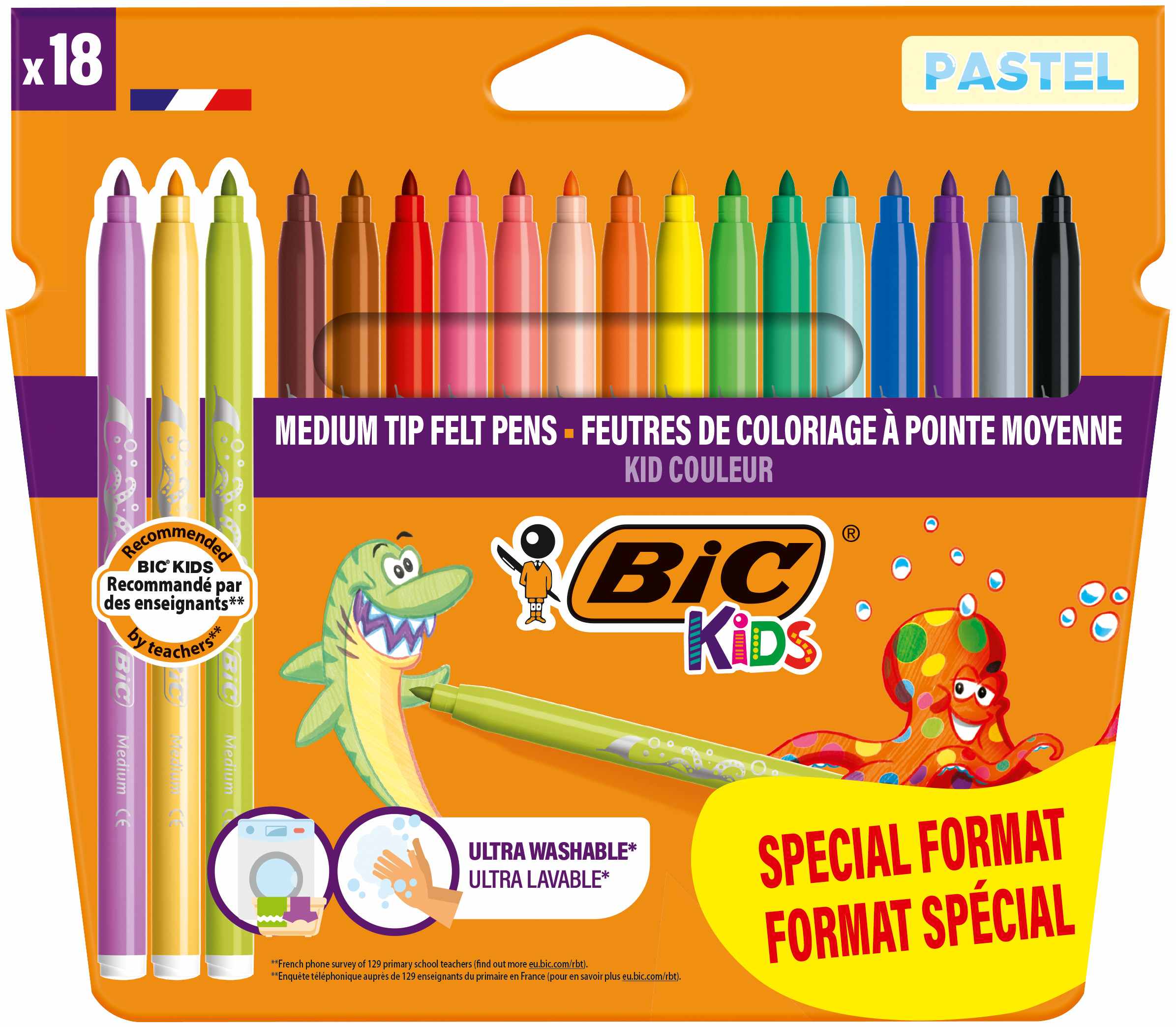 Flamastry 18 kolorów Kids Couleur pastel BIC