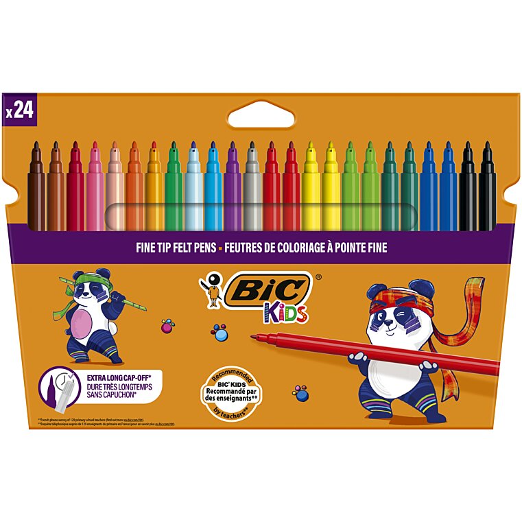 Flamastry 24 kolory Kids Visa BIC