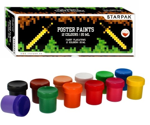 Farby plakatowe 12 kolorów 20ml Starpak
