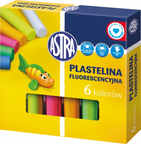 Plastelina fluorescencyjna 6 kolorów Astra