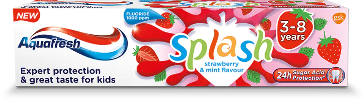 Pasta do zębów dla dzieci 3-8lat plash straw&mint 50ml Aquafresh