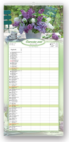 Kalendarz notatnikowy wieloplanszowy 22x49cm 2026 Kompozycje kwiatowe Lucrum