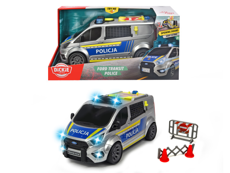 Pojazd SOS Policja Ford Transit 28cm Dickie 