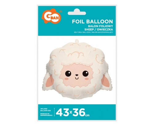 Balon foliowy 36x43cm owieczka Godan 