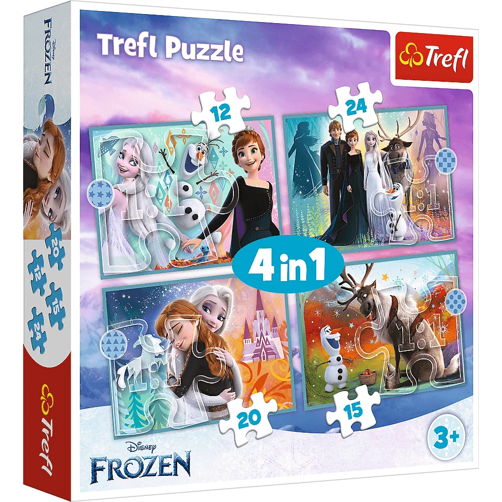  Puzzle 4w1 12/15/20/24 elementów frozen +3 Trefl