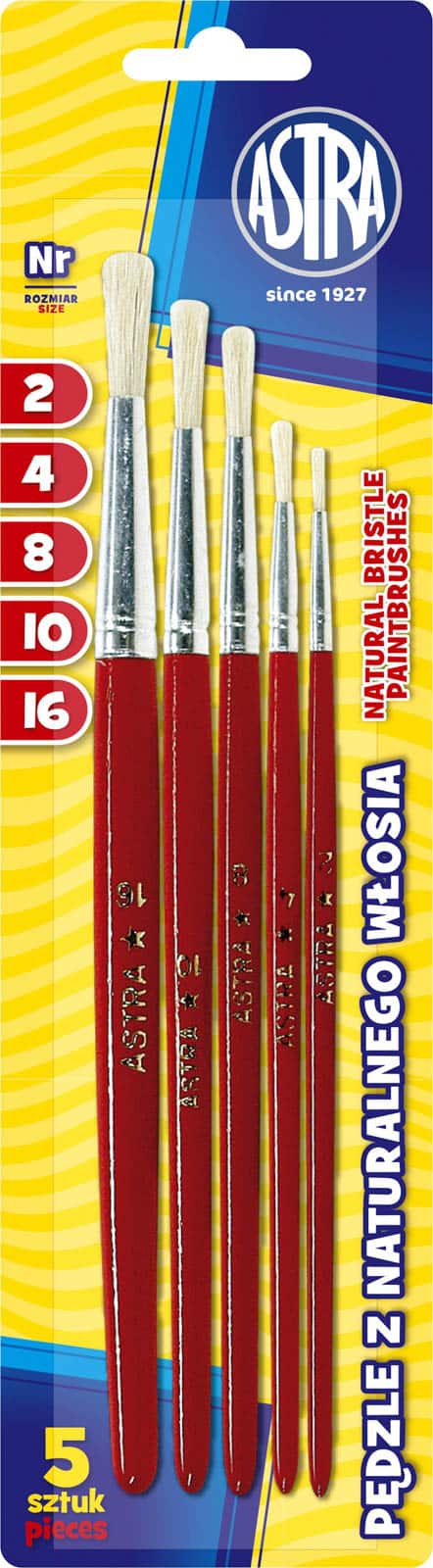 Pędzle okrągłe nr 2-16 5szt. Astra