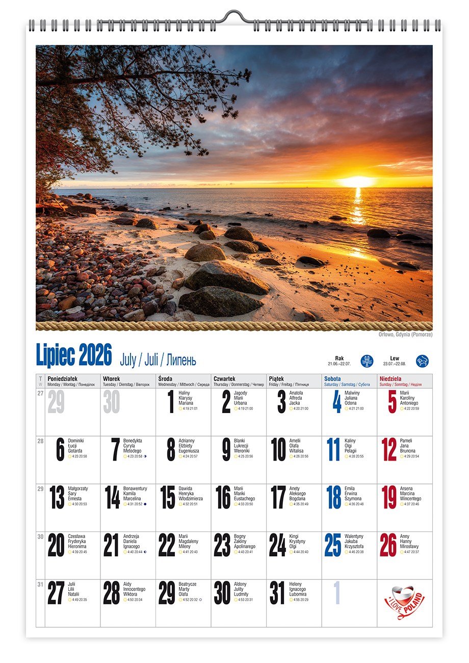Kalendarz naścienny wieloplanszowy A3 2026 polskie klimaty Pan Kalendarzyk