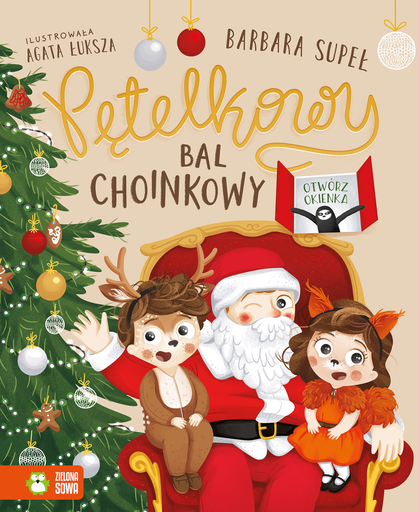 Pętelkowy bal choinkowy 20x25cm/10str Zielona Sowa