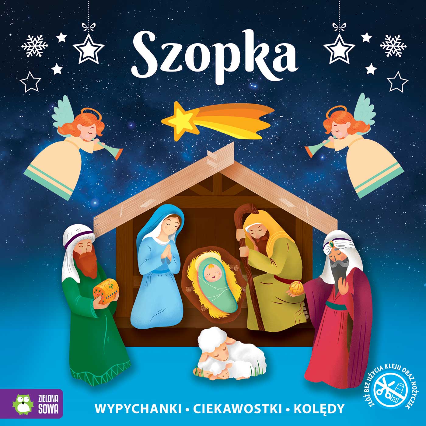 Świąteczne wypychanki szopka 29x29cm/24str Zielona Sowa