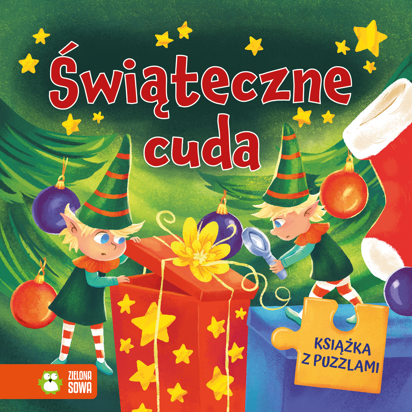 Książka z puzzlami Świąteczne cuda 16x16cm/10str Zielona Sowa