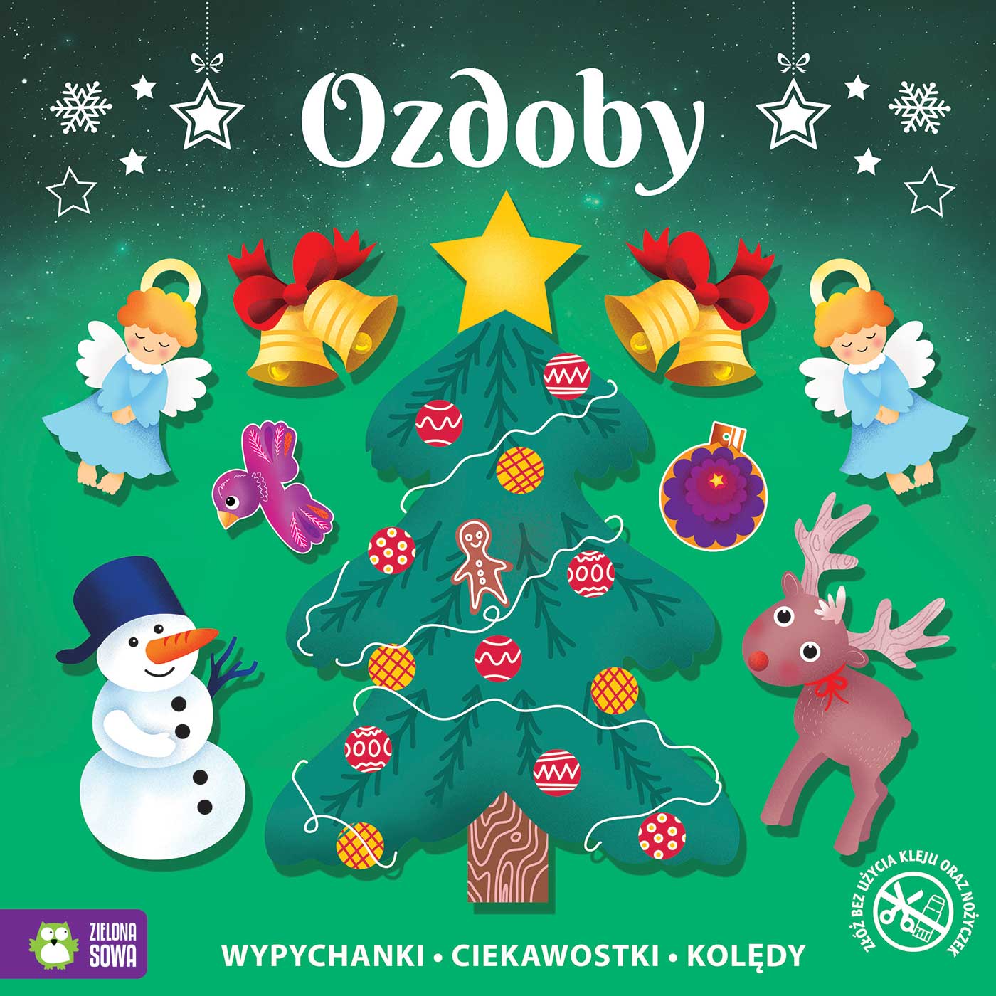 Świąteczne wypychanki ozdoby 29x29cm/24str Zielona Sowa