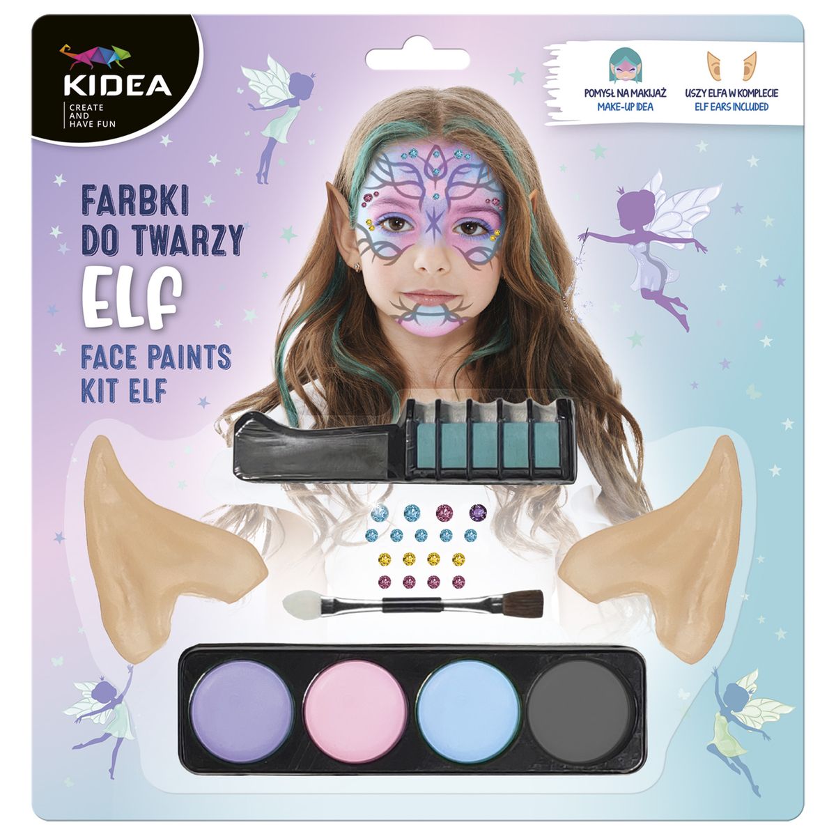 Farby do twarzy 4 kolory elf Kidea