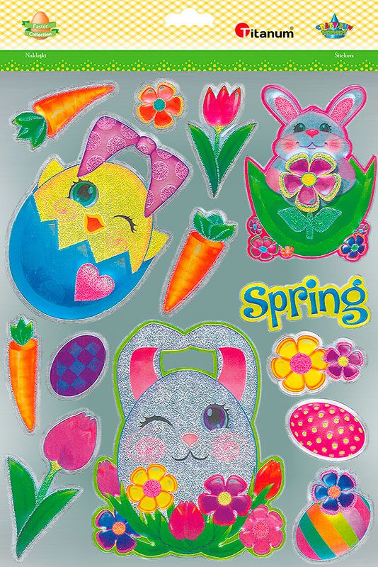 Naklejki foliowe wielkanocne 18szt Titanum