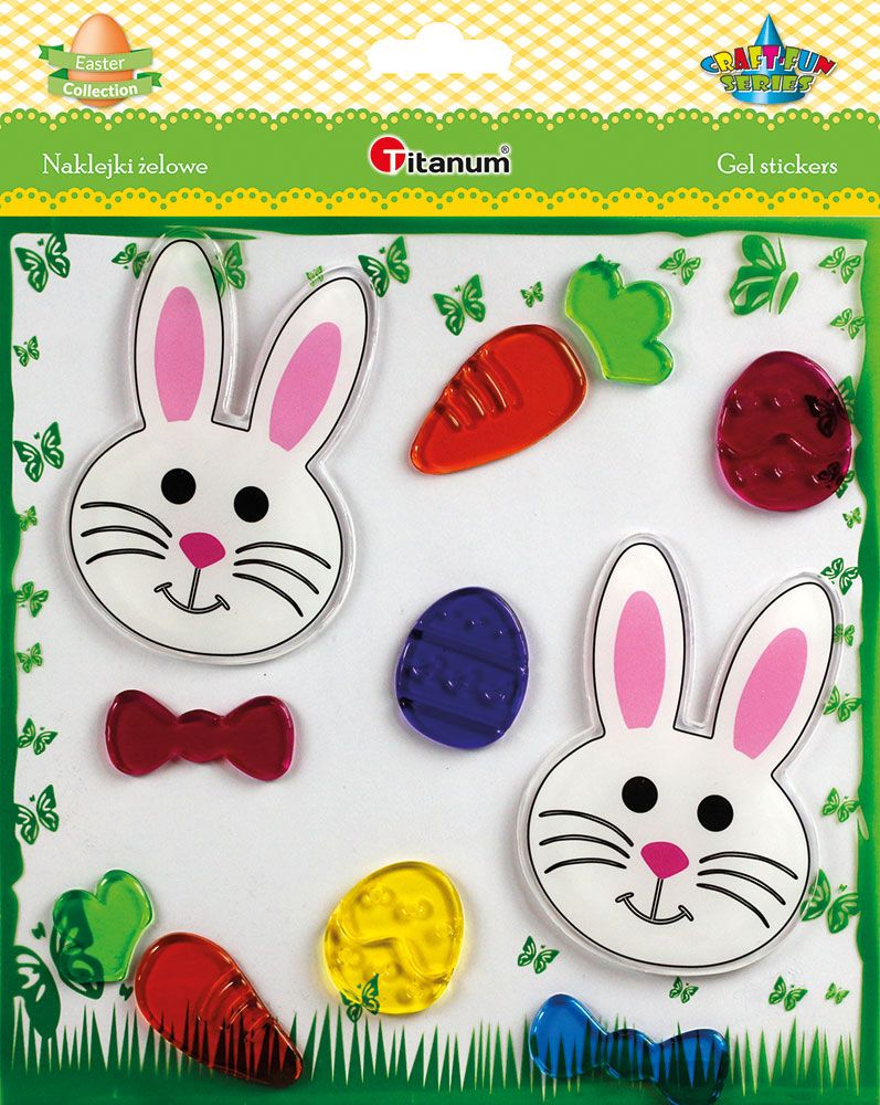Naklejki wielkanocne żelowe 11szt Titanum