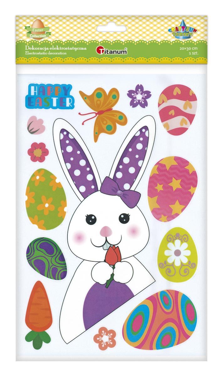 Naklejki elektrostatyczne wielkanocne 14szt Titanum