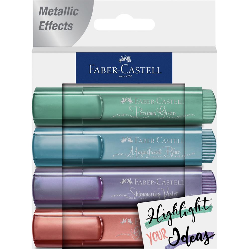 Zakreślacze 4 kolory metaliczne Faber-Castell