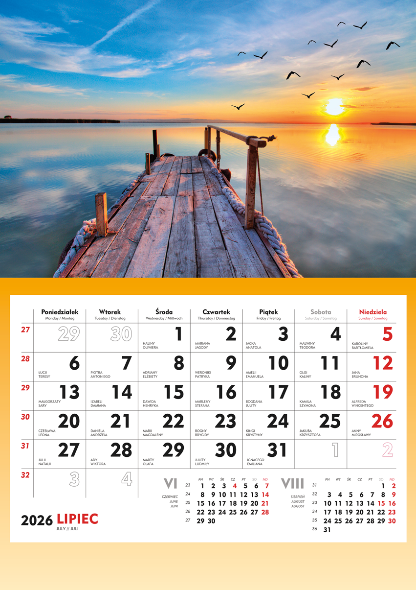 Kalendarz naścienny jednodzielny 31x48cm 2026 Michalczyk