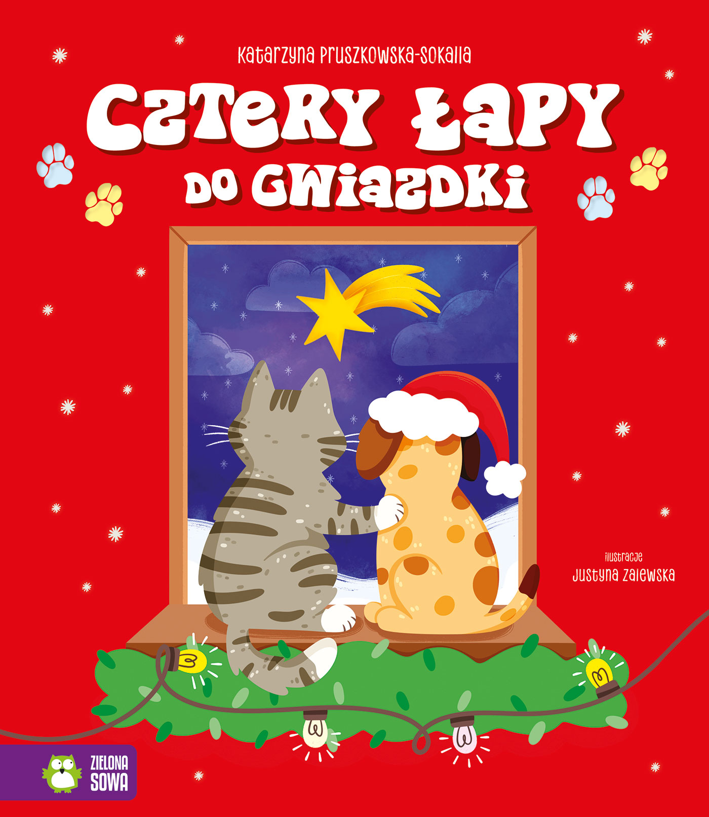 Cztery łapy do Gwiazdki 25x29cm/32str Zielona Sowa