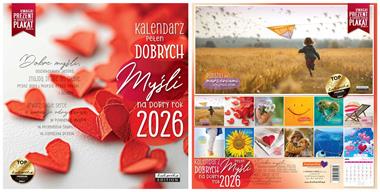 Kalendarz naścienny wieloplanszowy 30x60cm 2026 dobrych myśli Kukartka