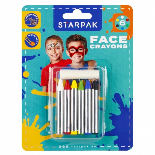 Kredki do malowania twarzy 6 kolorów Starpak