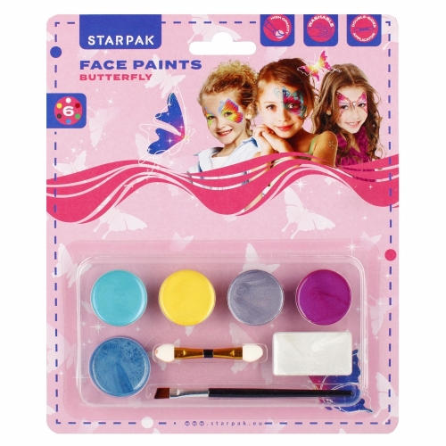 Farby do twarzy 6 kolorów Motyl Starpak