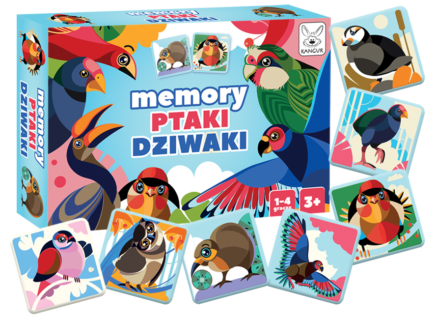 Gra edukacyjna memory ptaki dziwaki +3 Kangur