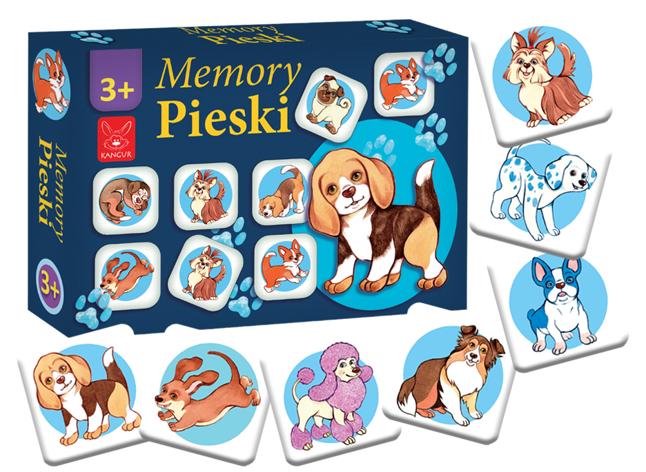 Gra edukacyjna memory pieski +3 Kangur