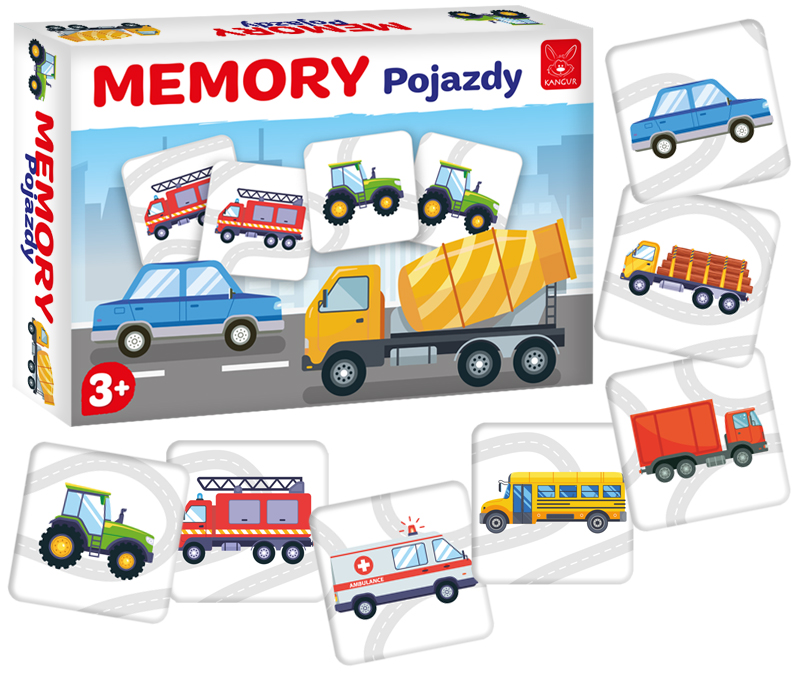Gra edukacyjna memory pojazdy +3 Kangur