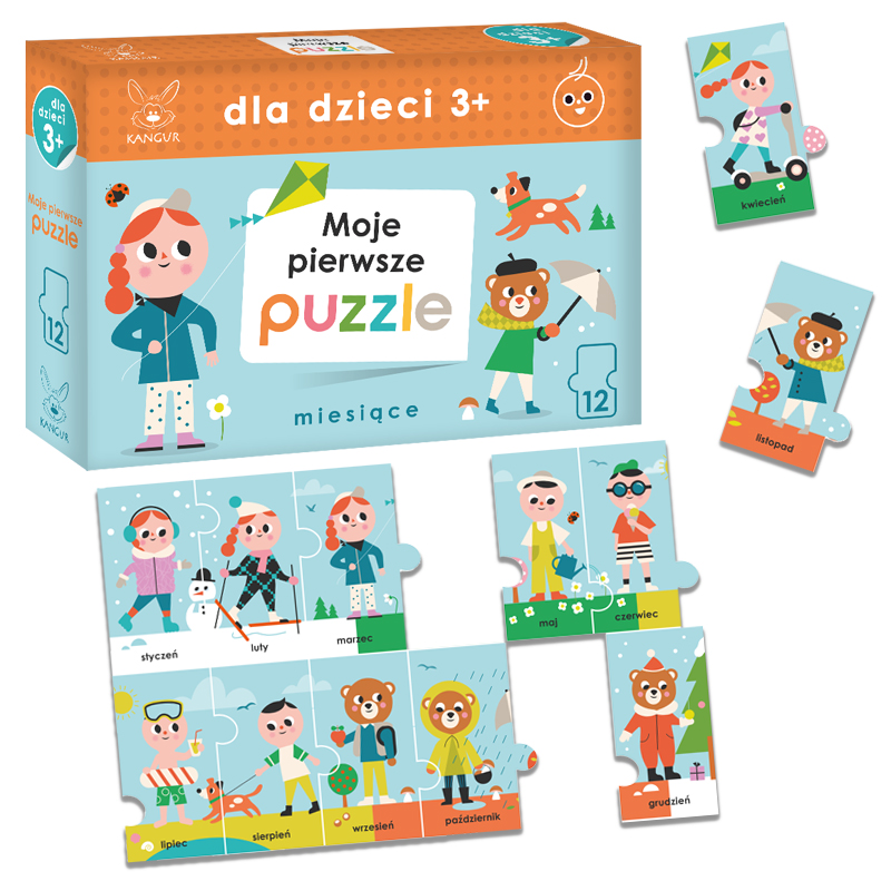 Moje pierwsze puzzle miesiące +3 Kangur