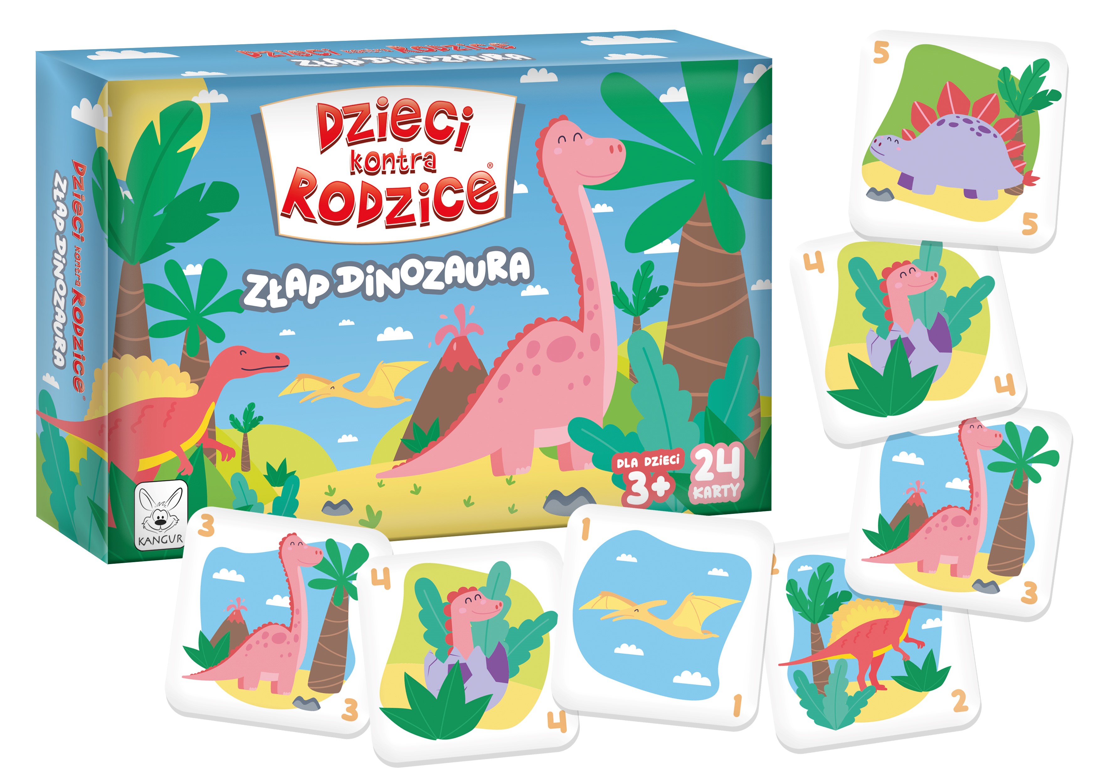 Gra edukacyjna Dzieci kontra Rodzice złap dinozaura +3 Kangur