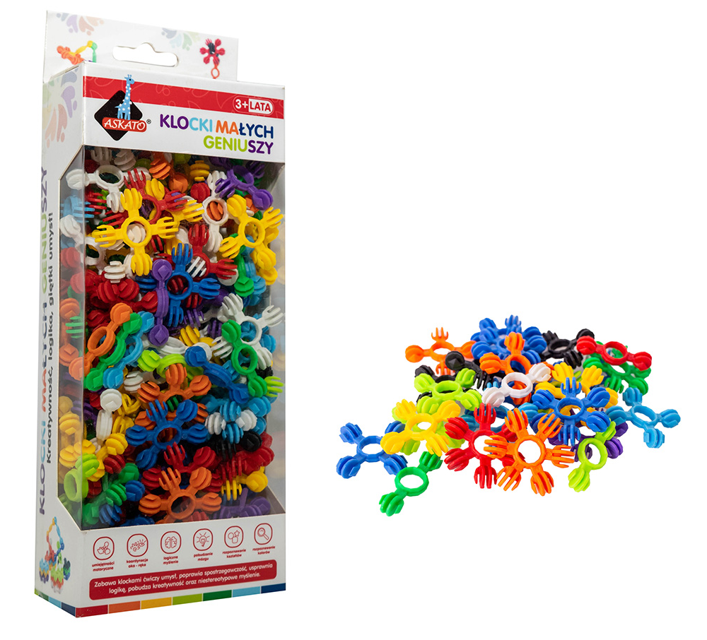 Klocki małych geniuszy mini kulki 130 elem Askato