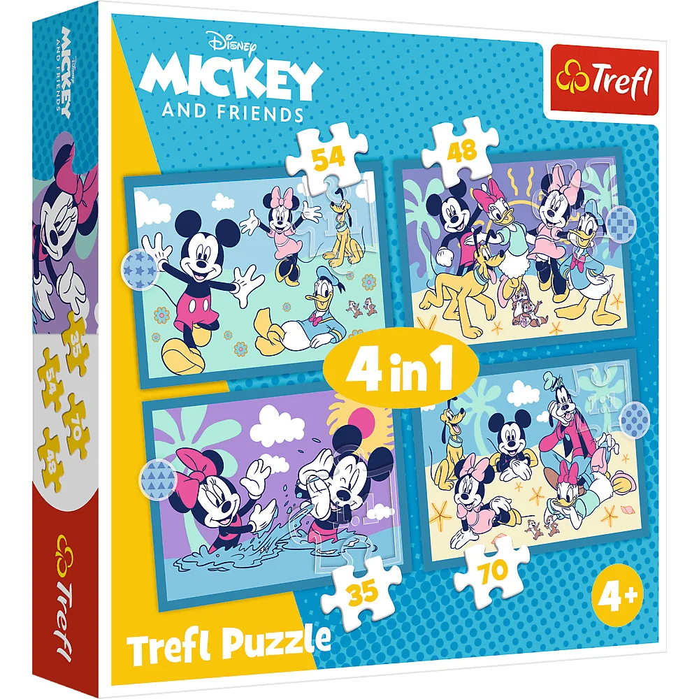  Puzzle 4w1 35/48/54/70 elementów Mickey +4 Trefl