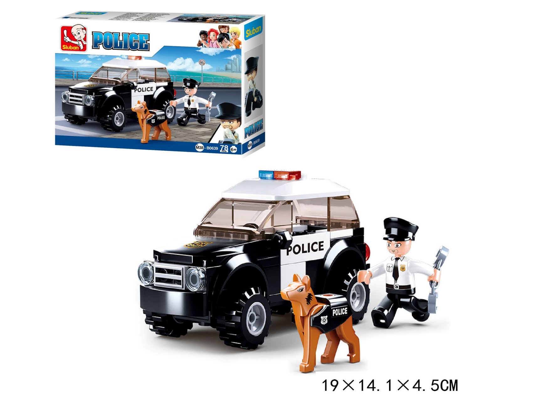 Klocki konstrukcyjne 78 elem. policja Sluban