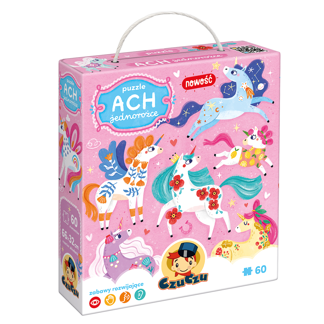 Puzzle 60 elementów jednorożce +4 CzuCzu