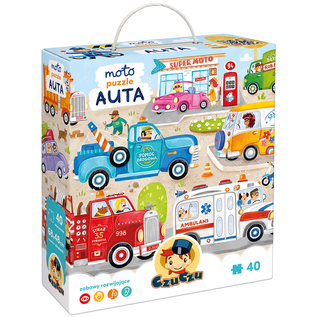 Puzzle 40 elementów auta +3 CzuCzu