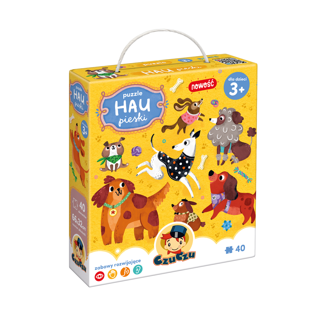 Puzzle 40 elementów pieski +3 CzuCzu