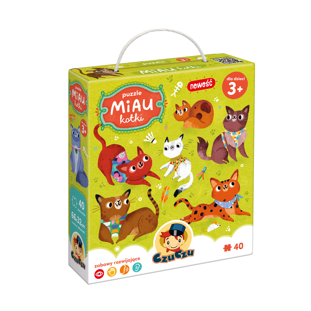 Puzzle 40 elementów kotki +3 CzuCzu