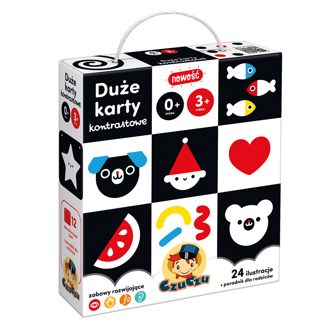 Duże karty kontrastowe +0-3M CzuCzu