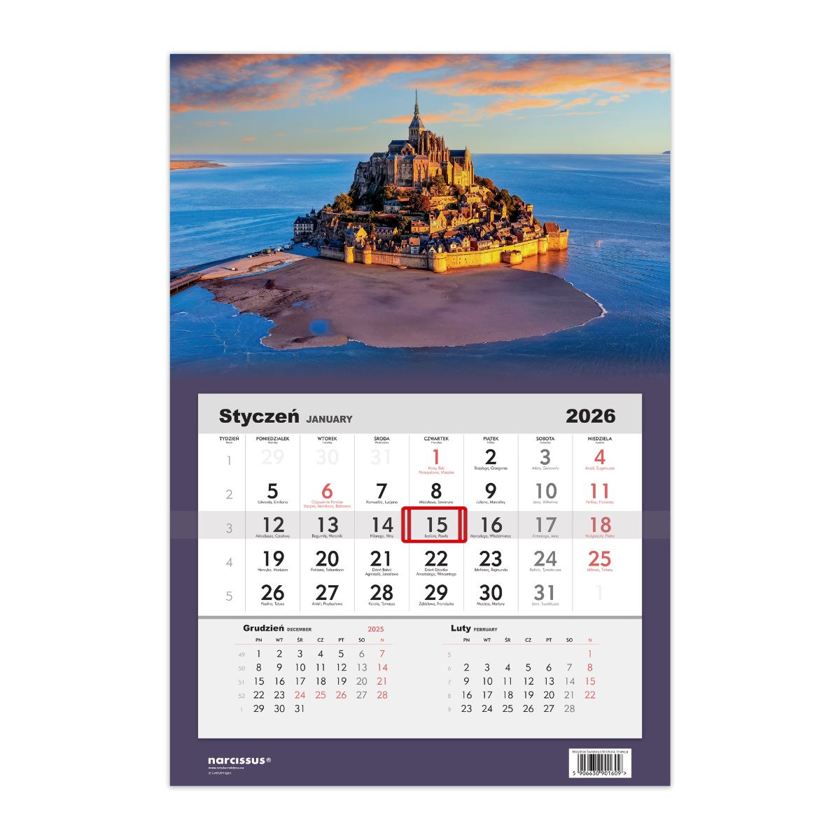 Kalendarz naścienny jednodzielny 32x48cm 2026 Wzgórze Świętego Michała Helma