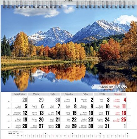 Kalendarz naścienny wieloplanszowy 33x33cm 2026 barwy natury O-Press