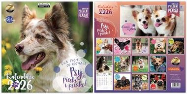 Kalendarz naścienny wieloplanszowy 30x60cm 2026 psy Kukartka