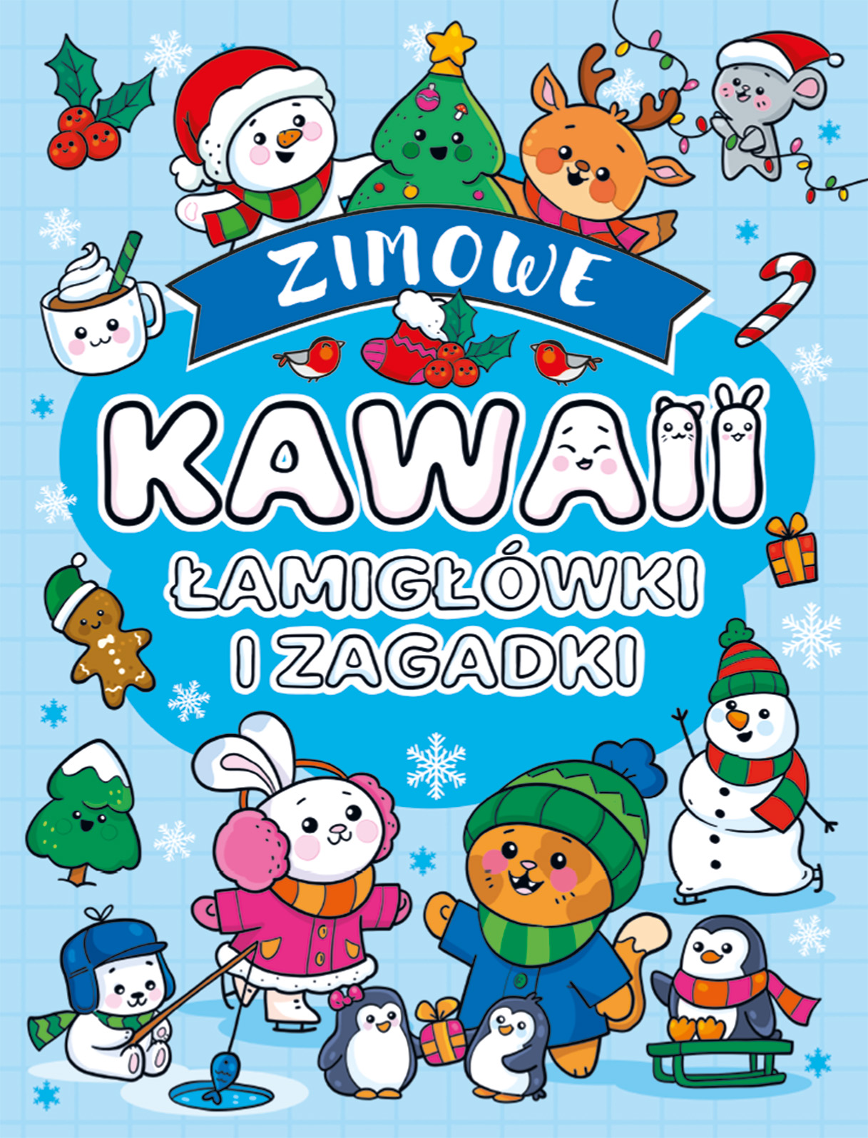 Łamigłówki i zagadki zimowe kawaii A4/32str Ibis
