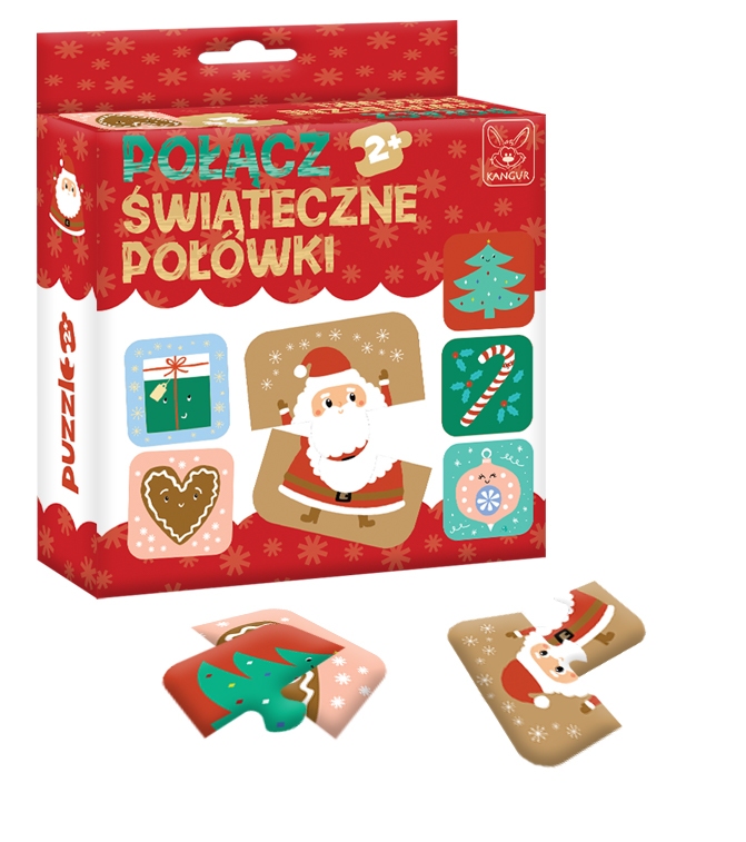 Gra puzzle świąteczne połówki +2 Kangur
