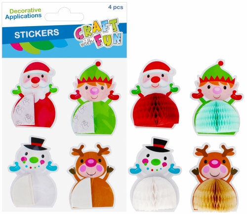 Naklejki harmonijkowe święta mix 6szt Craft with Fun