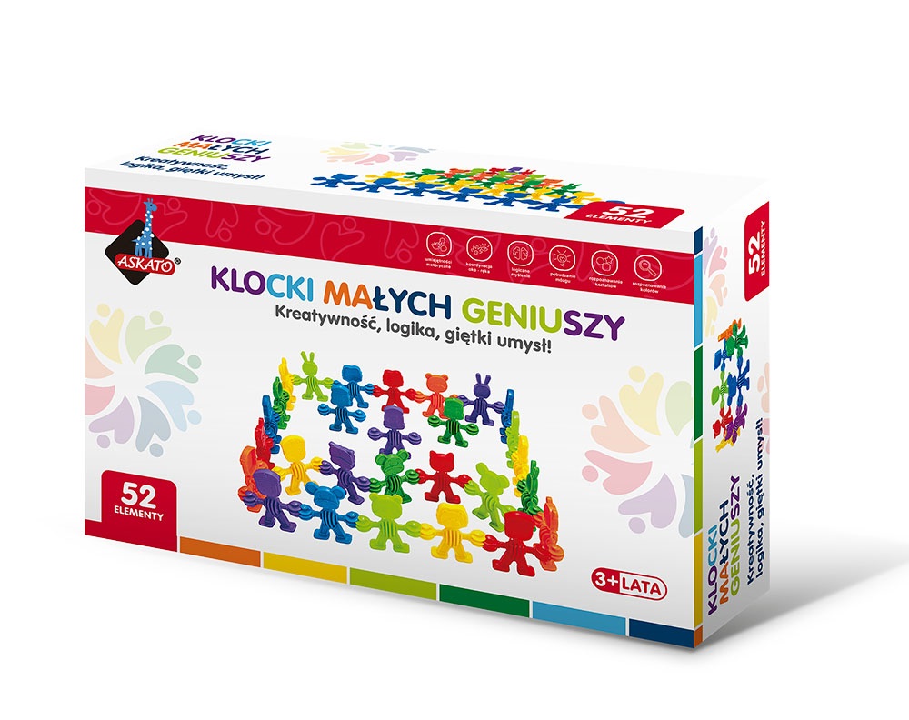 Klocki małych geniuszy liczmany 52 elem Askato
