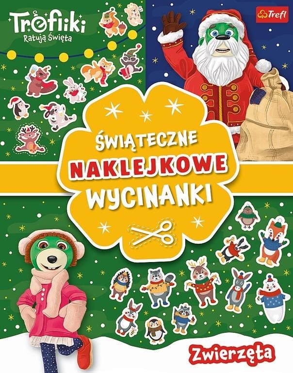 Świąteczne naklejkowe wycinanki Trefliki ratują święta zwierzęta A4/32str Trefl